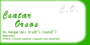 csatar orsos business card